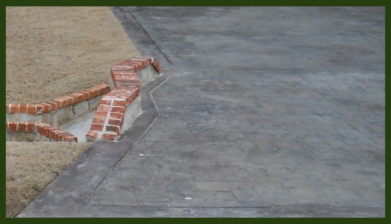 Brick and stone driveway and walkway